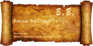 Bacsa Böngér névjegykártya